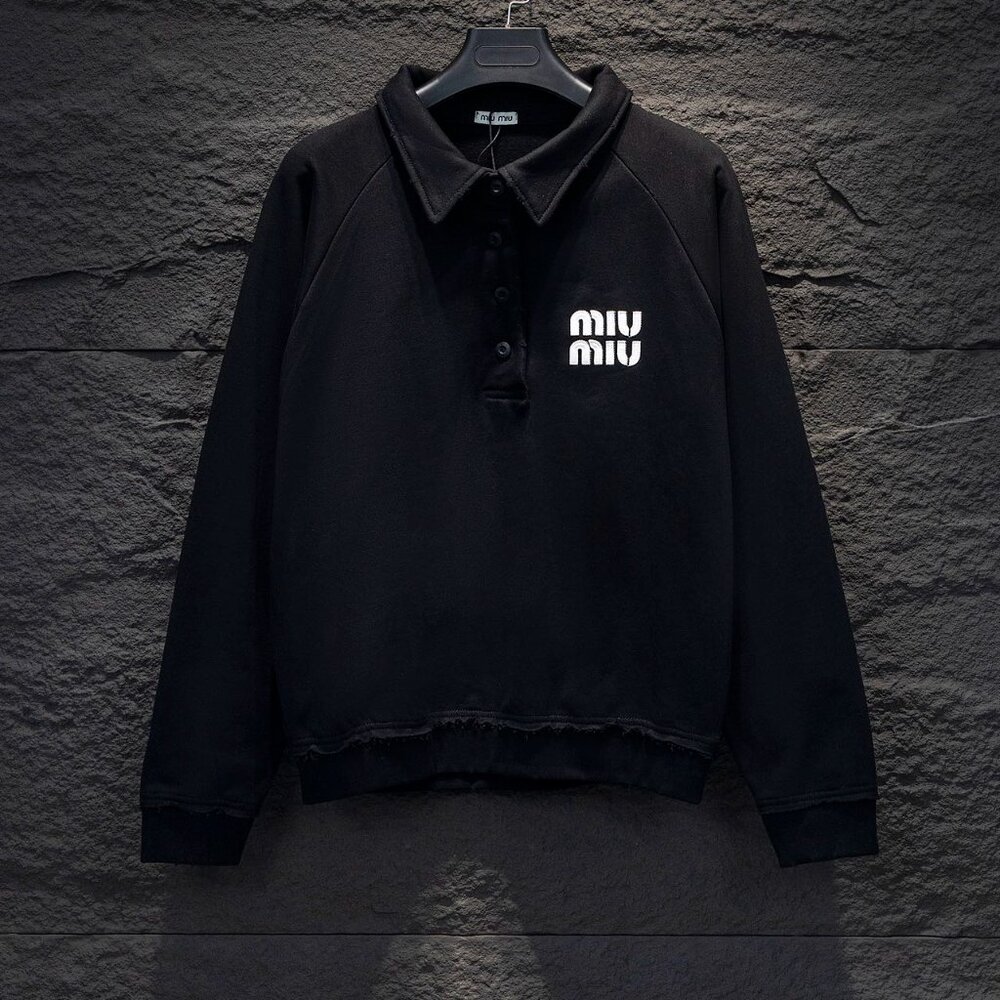 Miu Miu Women's Business Sports Casual Black Top